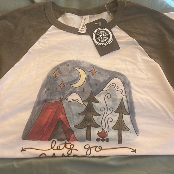 Let’s Go Camping 3/4 sleeve baseball t-shirt size M - Picture 2 of 4